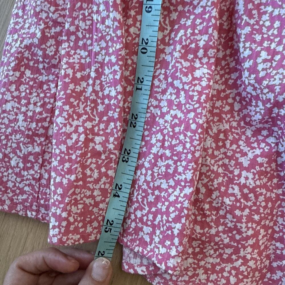 Abercrombie & Fitch Pink Ditsy Floral Smocked Puff Sleeve Mini Dress XXS 2818 - Picture 9 of 10